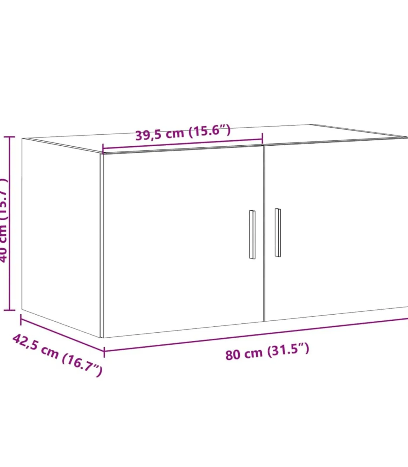 Online Wandkast 80x42,5x40 cm bewerkt hout gerookt eikenkleurig Meubels