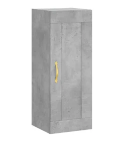 New Wandkast 34,5x34x90 cm bewerkt hout betongrijs Meubels