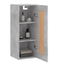 New Wandkast 34,5x34x90 cm bewerkt hout betongrijs Meubels