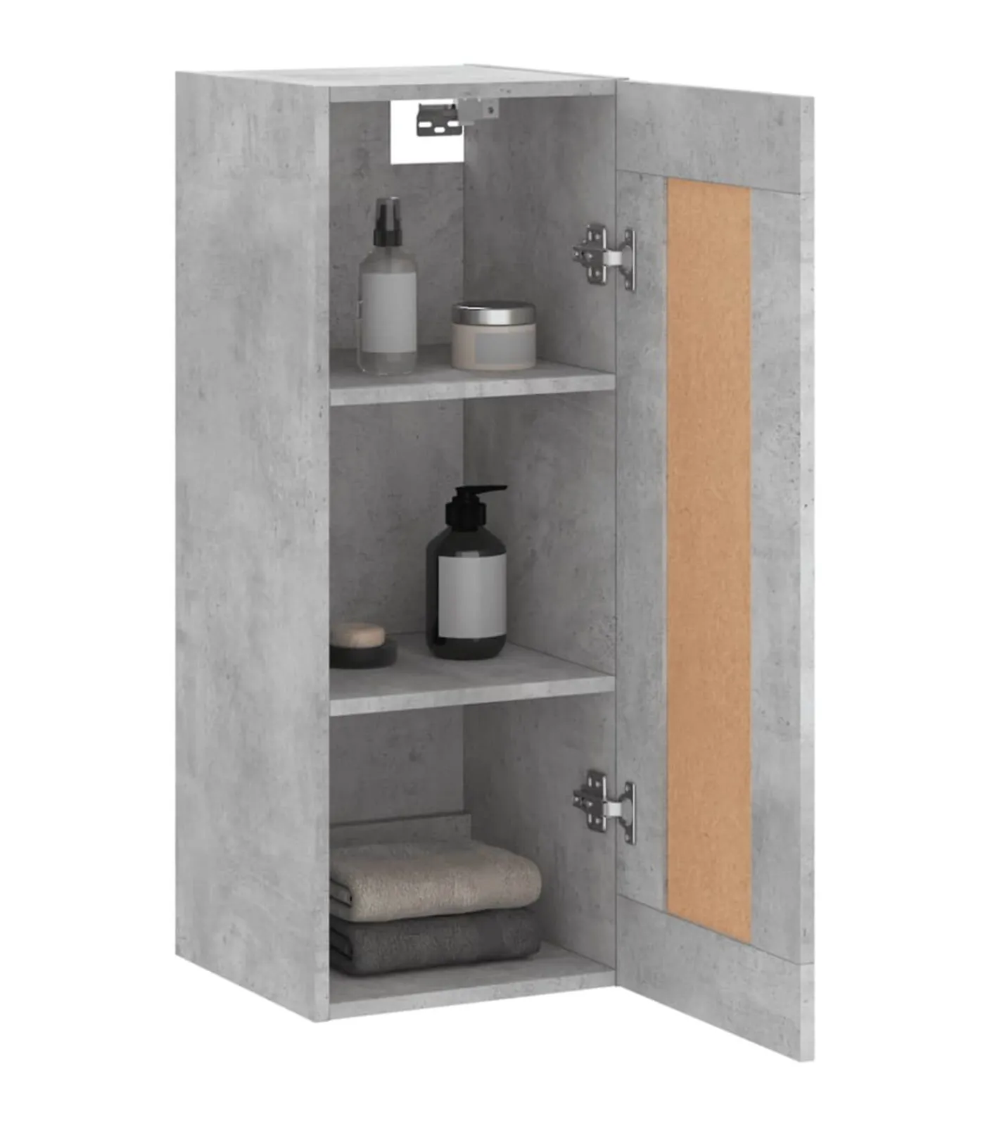 New Wandkast 34,5x34x90 cm bewerkt hout betongrijs Meubels