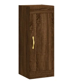 Clearance Wandkast 34,5x34x90 cm bewerkt hout bruin eikenkleur Meubels