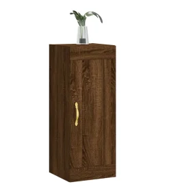 Clearance Wandkast 34,5x34x90 cm bewerkt hout bruin eikenkleur Meubels