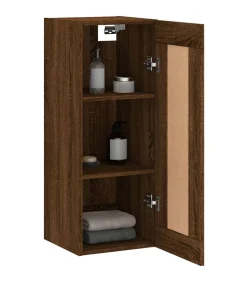 Clearance Wandkast 34,5x34x90 cm bewerkt hout bruin eikenkleur Meubels