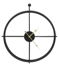 Clearance Wandklok 52 cm ijzer zwart Klokken