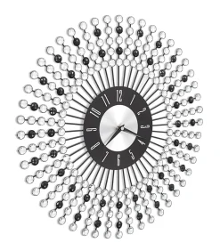 Outlet Wandklok 43 cm metaal zwart Klokken