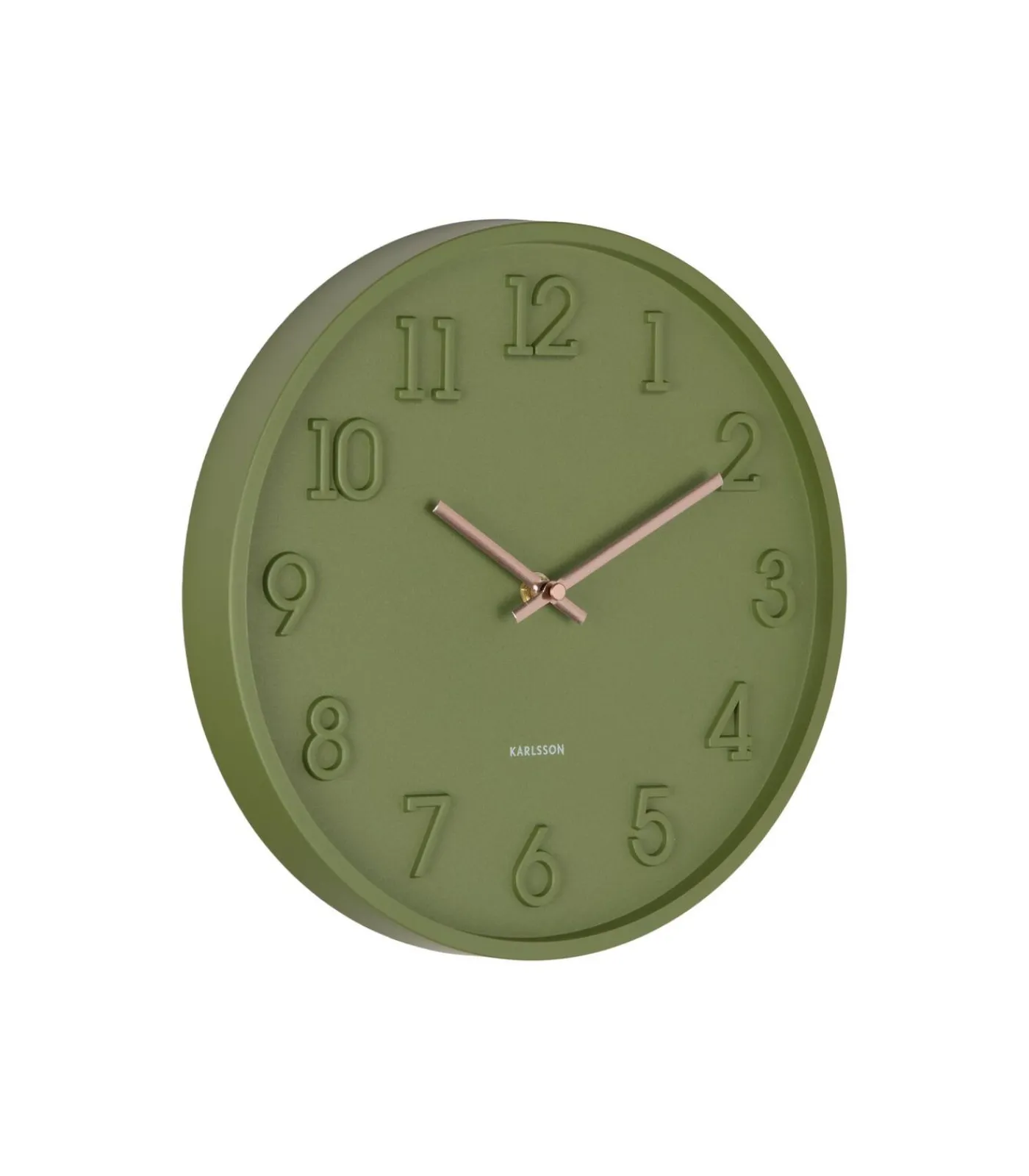Wandklok Calma - Legergroen - 3.8x30x30cm Klokken