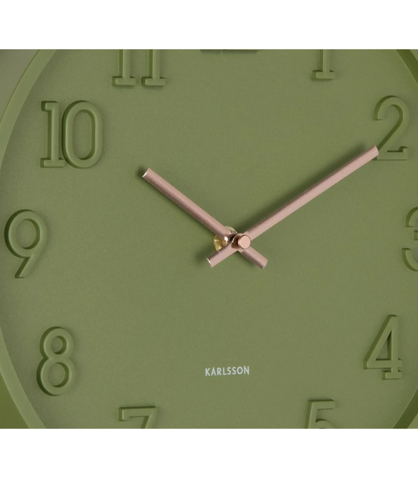Wandklok Calma - Legergroen - 3.8x30x30cm Klokken