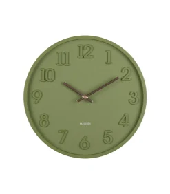 Wandklok Calma - Legergroen - 3.8x30x30cm Klokken