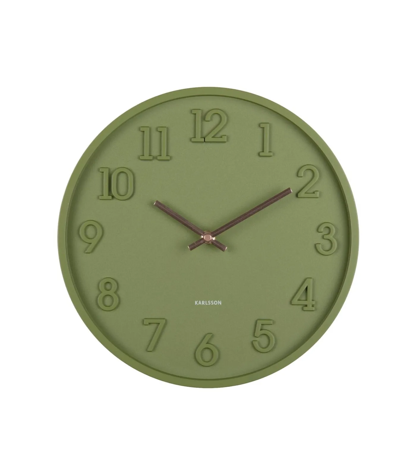 Wandklok Calma - Legergroen - 3.8x30x30cm Klokken