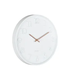 Clearance Wandklok Calma - Mat wit - 3.8x30x30cm Klokken