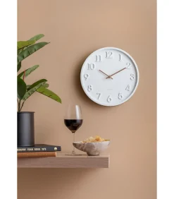 Clearance Wandklok Calma - Mat wit - 3.8x30x30cm Klokken