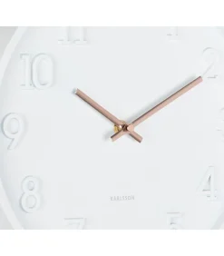 Clearance Wandklok Calma - Mat wit - 3.8x30x30cm Klokken