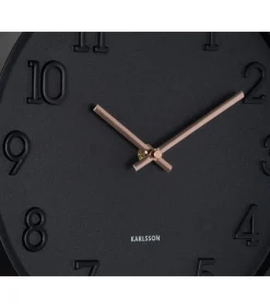 Best Wandklok Calma - Zwart - 3.8x30x30cm Klokken