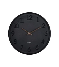 Best Wandklok Calma - Zwart - 3.8x30x30cm Klokken