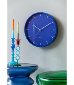 Discount Wandklok Cool Retro - Blauw - 30x30x30cm Klokken