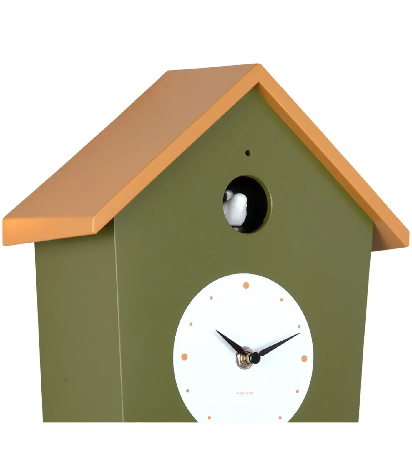 Hot Wandklok Cuckoo Light - Legergroen - 23x10.5x26.4cm Klokken