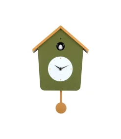 Hot Wandklok Cuckoo Light - Legergroen - 23x10.5x26.4cm Klokken