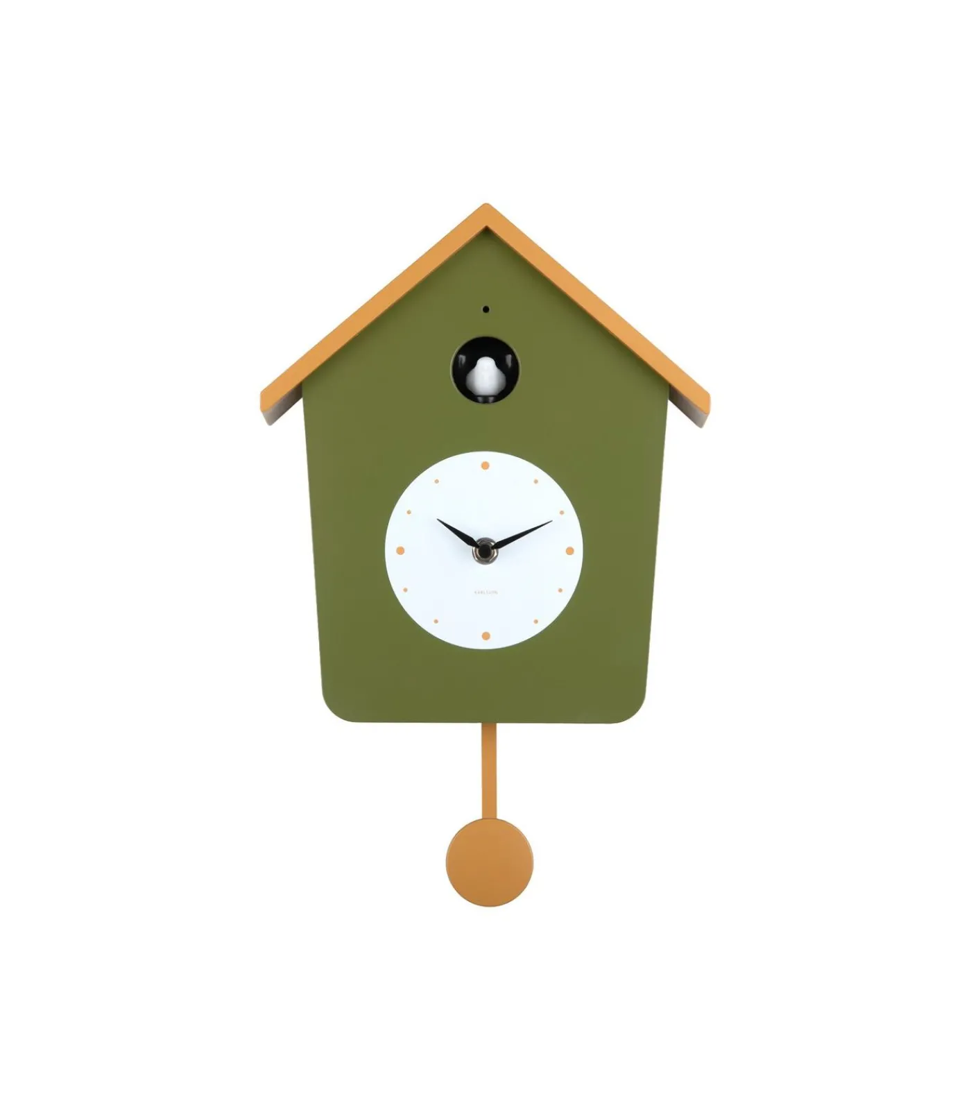 Hot Wandklok Cuckoo Light - Legergroen - 23x10.5x26.4cm Klokken