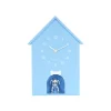 Online Wandklok Dog House - Blauw - 24.9x9x27cm Klokken