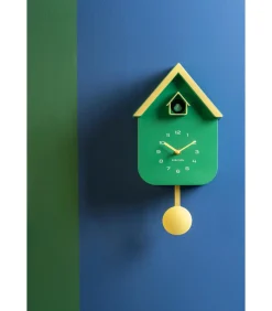 Best Wandklok Dupla Color Cuckoo - Groen - 21.5x21.5x41.5cm Klokken
