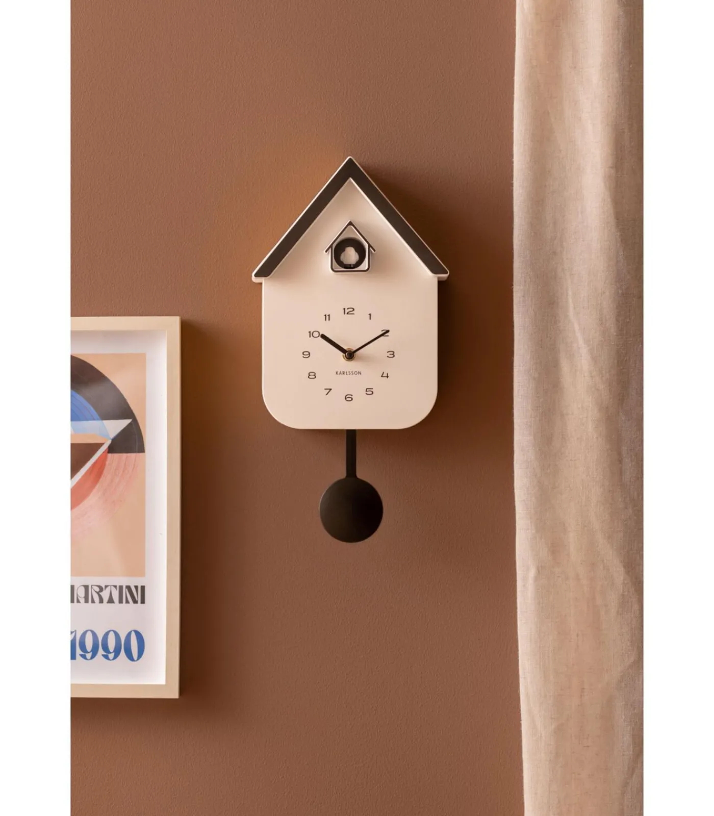 Hot Wandklok Dupla Color Cuckoo - Wit - 21.5x21.5x41.5cm Klokken