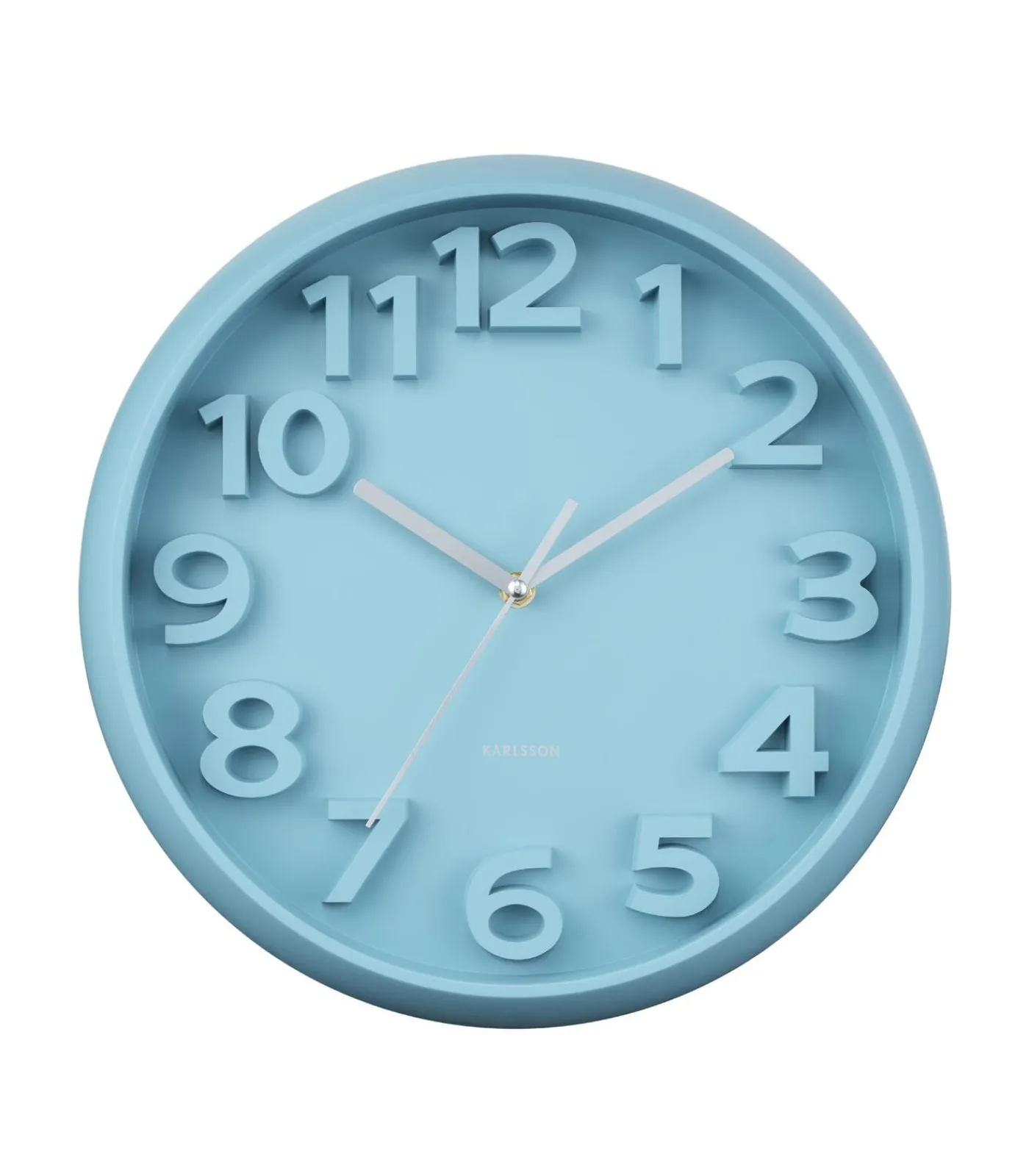 Clearance Wandklok Elevated Classic Numbers - Mistig blauw - 5x33.5x33.5cm Klokken