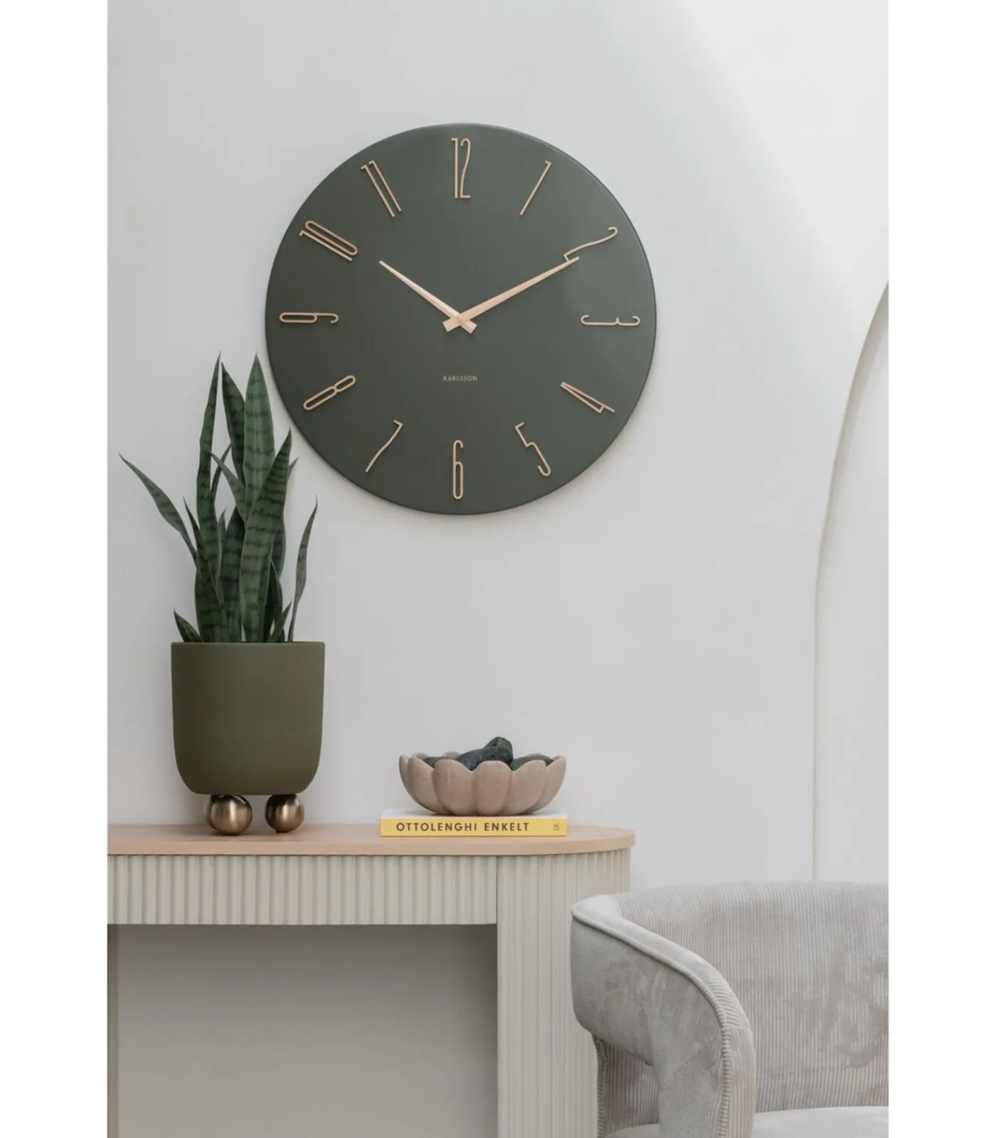 Best Wandklok Esmerado Large - Groen - 60x60x60cm Klokken