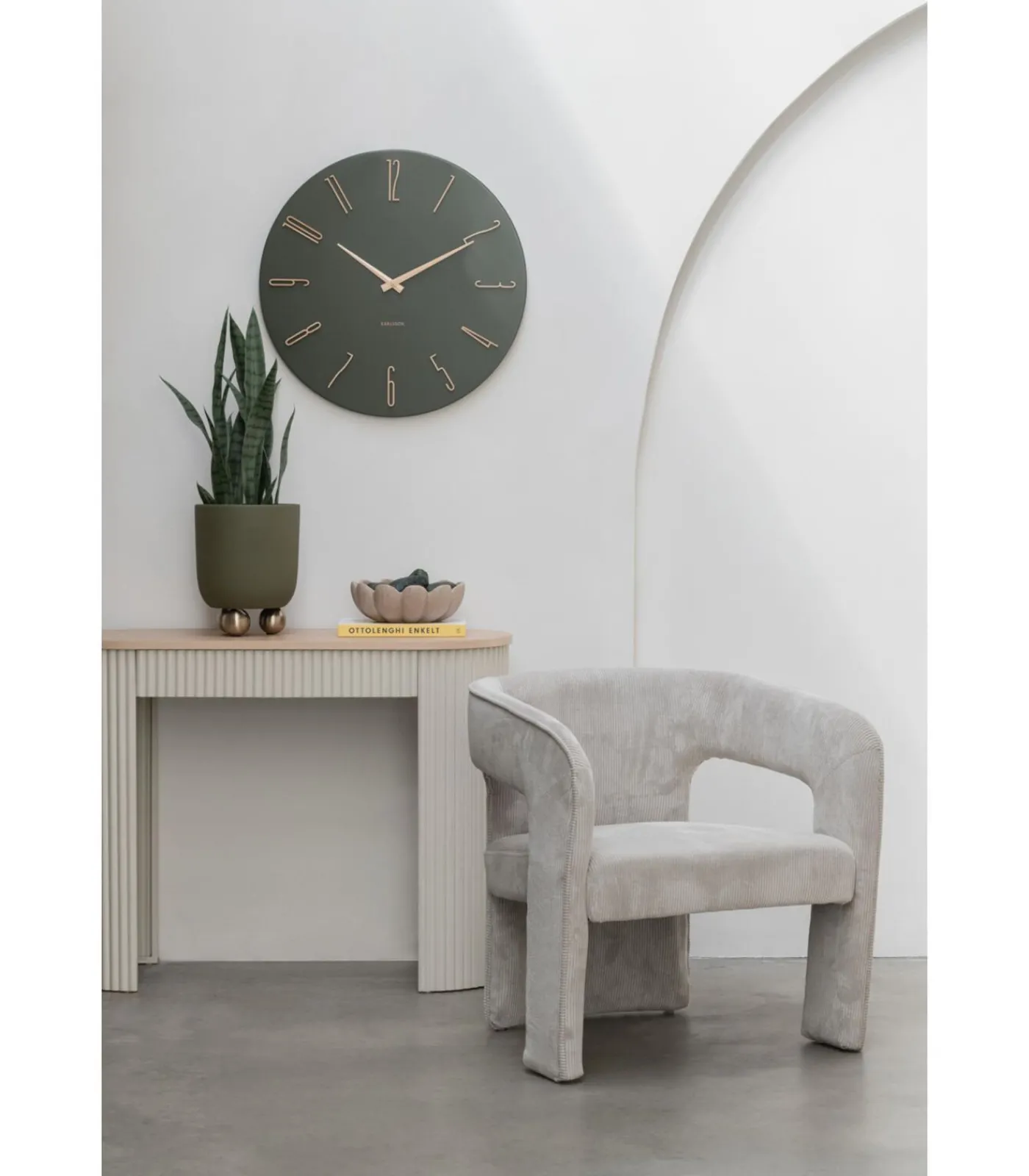 Best Wandklok Esmerado Large - Groen - 60x60x60cm Klokken