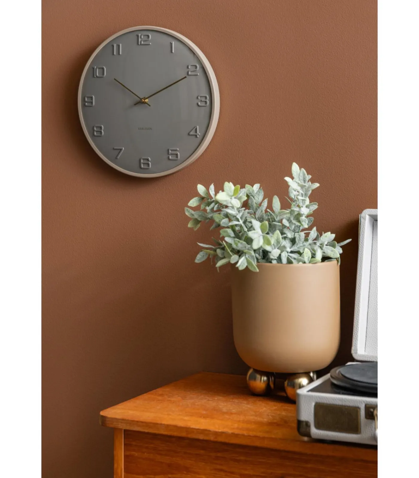 Wandklok Fuerte Dome - Grijs - 30.5x30.5x30.5cm Klokken