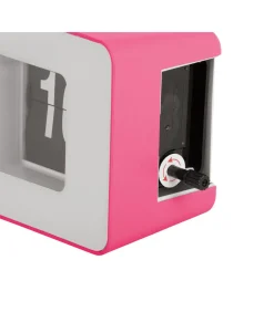 Outlet Wandklok Funky Flip - Helderroze - 7x17.7x9.2cm Klokken