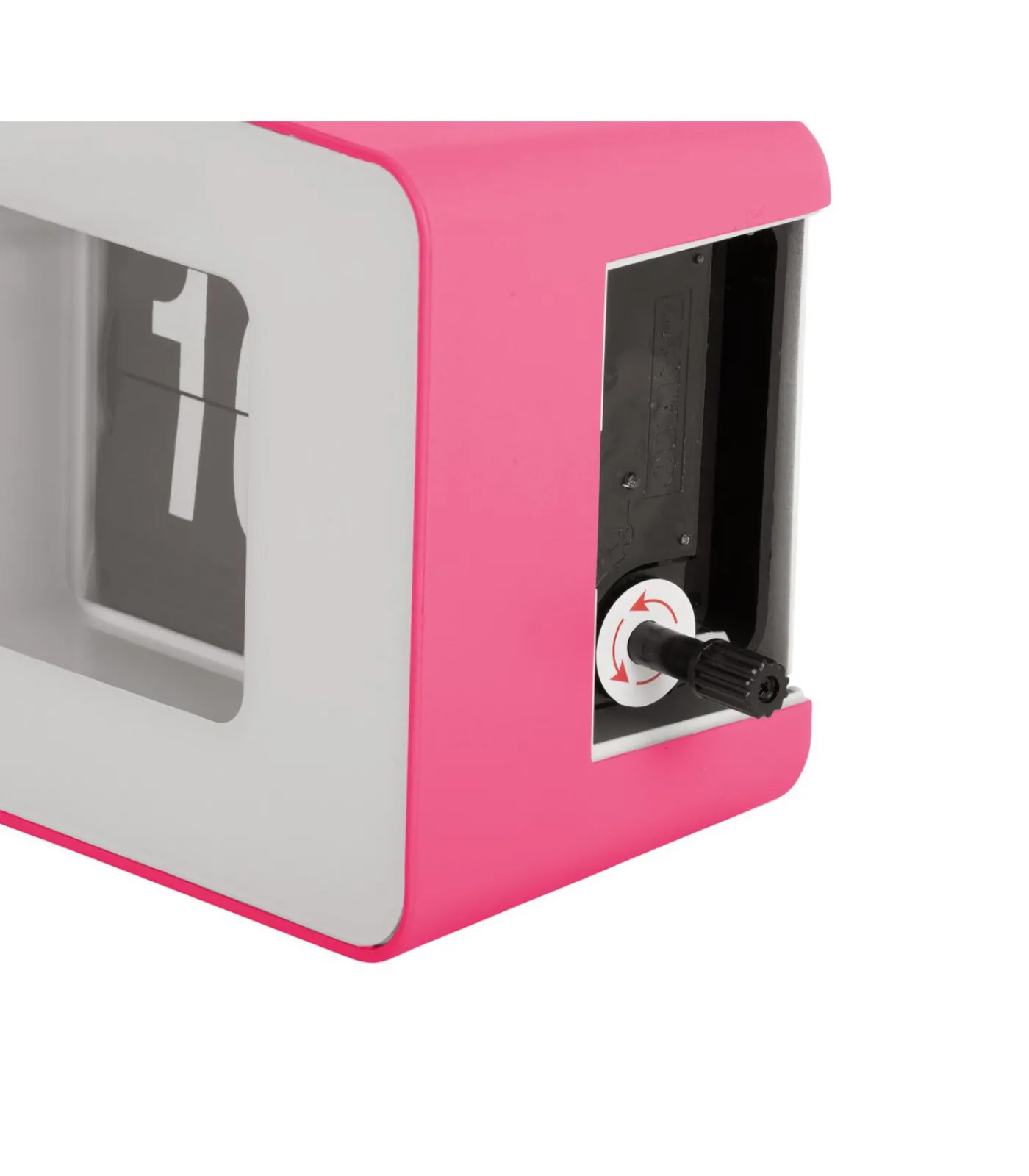 Outlet Wandklok Funky Flip - Helderroze - 7x17.7x9.2cm Klokken
