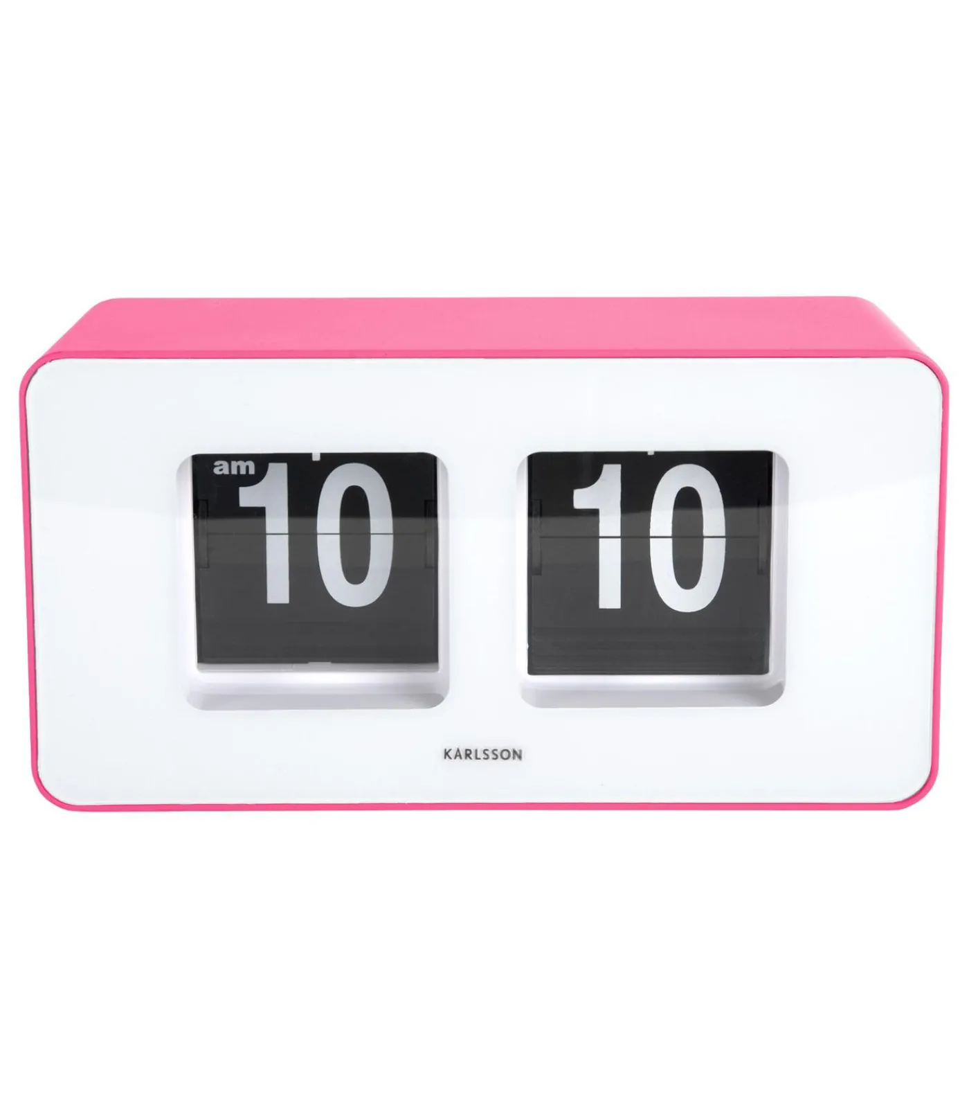 Outlet Wandklok Funky Flip - Helderroze - 7x17.7x9.2cm Klokken