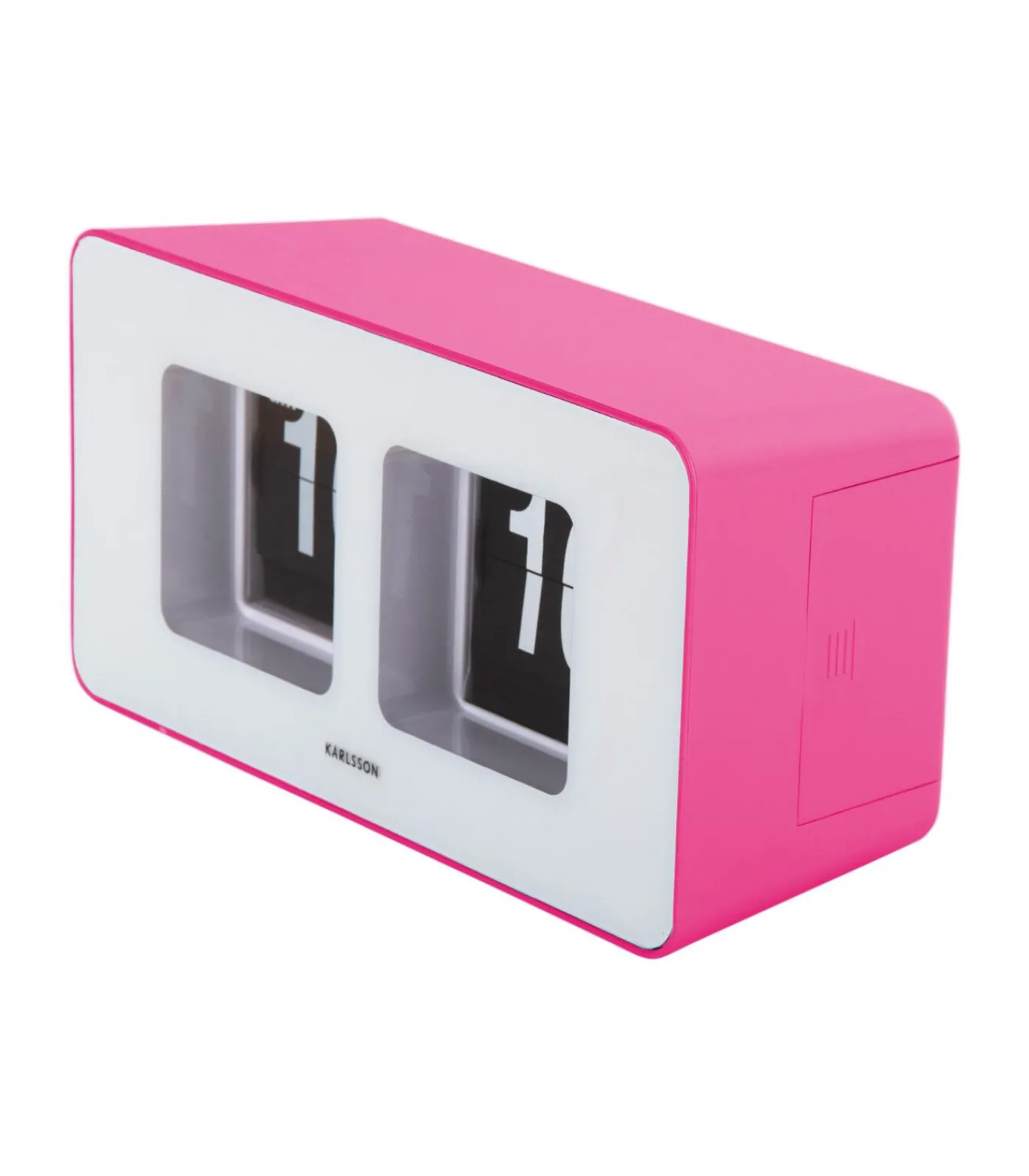 Outlet Wandklok Funky Flip - Helderroze - 7x17.7x9.2cm Klokken