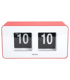 Wandklok Funky Flip - Scarlet rood - 7x17.7x9.2cm Klokken