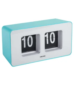 Wandklok Funky Flip - Turquoise - 7x17.7x9.2cm Klokken