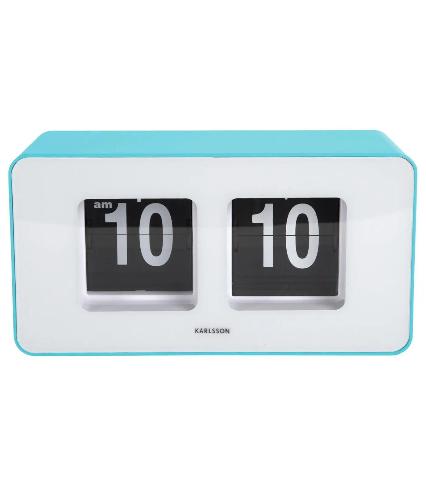 Wandklok Funky Flip - Turquoise - 7x17.7x9.2cm Klokken