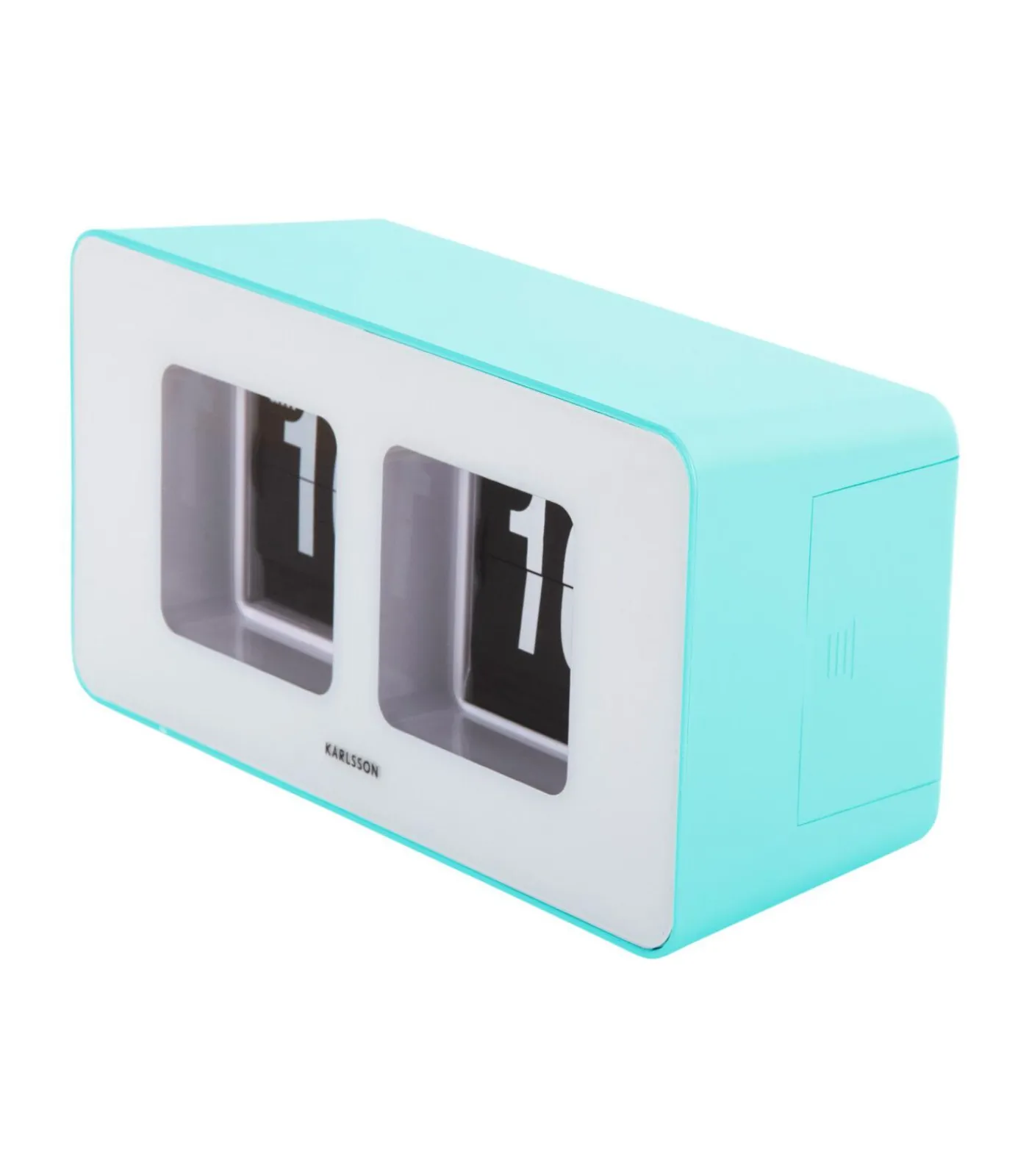 Wandklok Funky Flip - Turquoise - 7x17.7x9.2cm Klokken