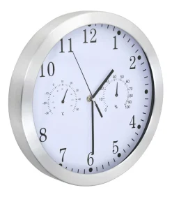 Online Wandklok met quartz-mechanisme hygrometer thermometer 30 cm wit Klokken