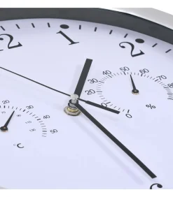 Online Wandklok met quartz-mechanisme hygrometer thermometer 30 cm wit Klokken