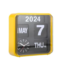 New Wandklok Mini Flip - Okergeel - 10x24x24cm Klokken