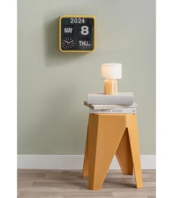 New Wandklok Mini Flip - Okergeel - 10x24x24cm Klokken