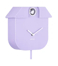 Clearance Wandklok Modern Cuckoo - Zachtpaars - 8.5x21.5x41cm Klokken