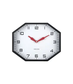 Discount Wandklok Modern Factory Octagon - Zwart - 32x32x26cm Klokken