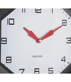 Discount Wandklok Modern Factory Octagon - Zwart - 32x32x26cm Klokken