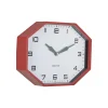 Clearance Wandklok Modern Factory Octagon - Rood - 32x32x26cm Klokken