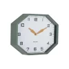 Clearance Wandklok Modern Factory Octagon - Groen - 32x32x26cm Klokken