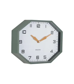 Clearance Wandklok Modern Factory Octagon - Groen - 32x32x26cm Klokken