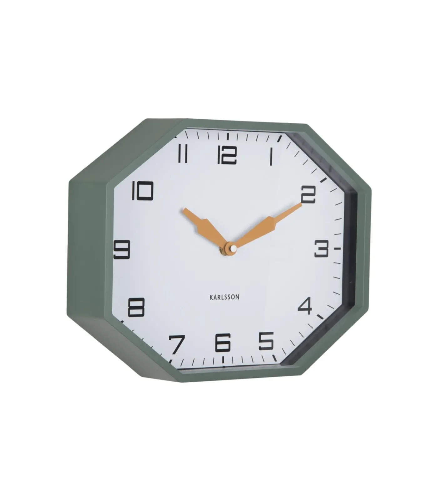 Clearance Wandklok Modern Factory Octagon - Groen - 32x32x26cm Klokken