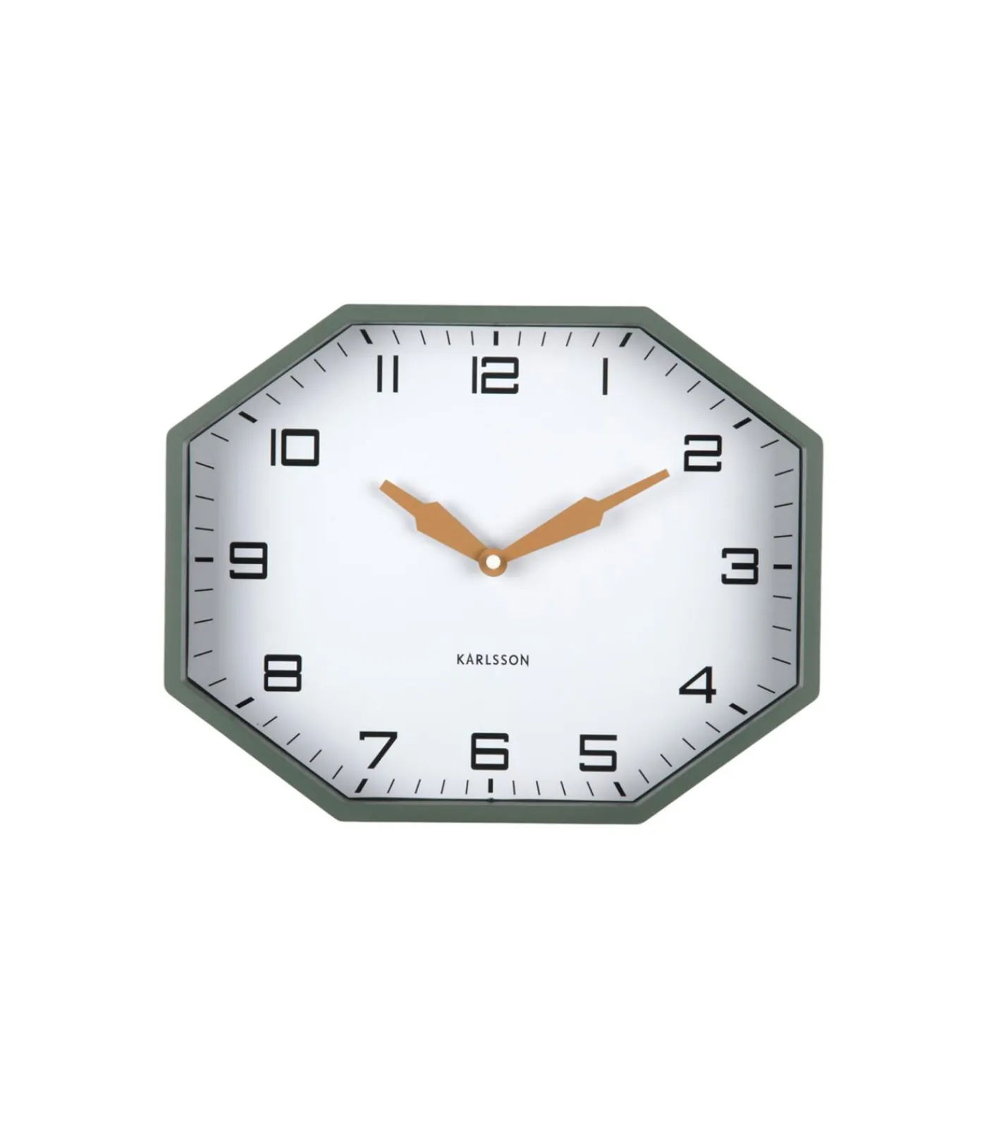 Clearance Wandklok Modern Factory Octagon - Groen - 32x32x26cm Klokken