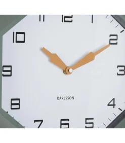 Clearance Wandklok Modern Factory Octagon - Groen - 32x32x26cm Klokken